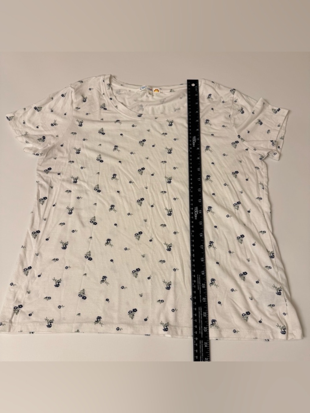 C & C California Somerset Short Flutter Sleeve Tee Floral Women' L Cottagecore - Picture 5 of 5